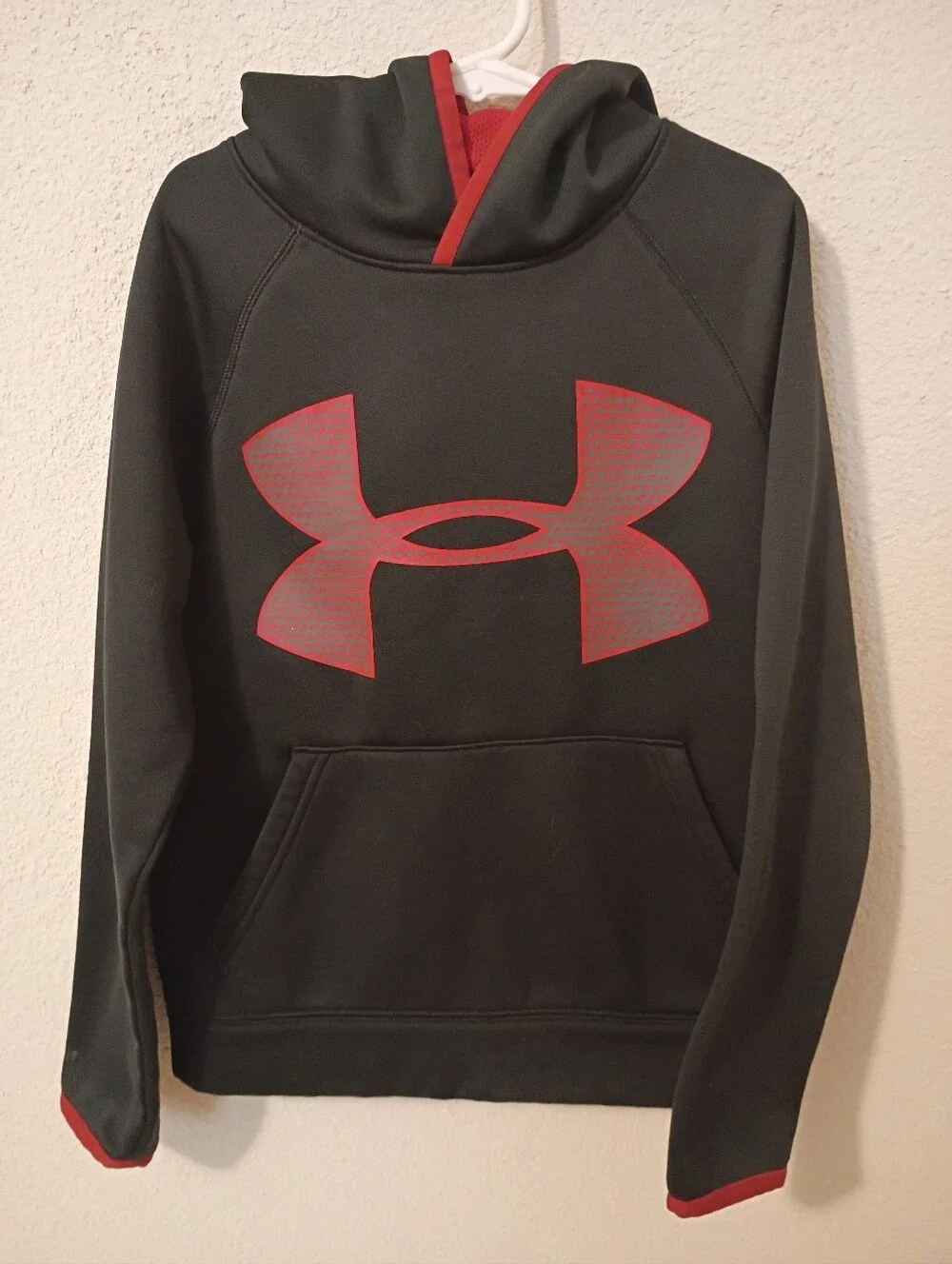 Under Armour Boys Black Sweater with Red Logo Accents